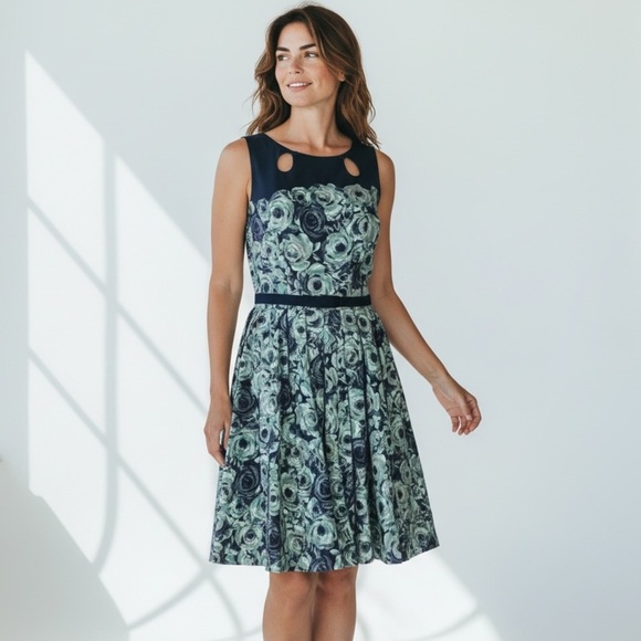 LC Lauren Conrad Dresses & Skirts - LC Lauren Conrad Blue and White Embellished Tie Front Mini Dress